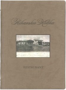 Kožne korice jelovnika za restoran Ribarska Koliba u Puli – personalizirani dizajn izrađen od strane Gran Menu i WOW Factor Hrvatska.
